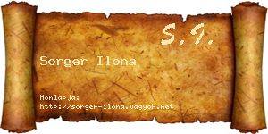 Sorger Ilona névjegykártya